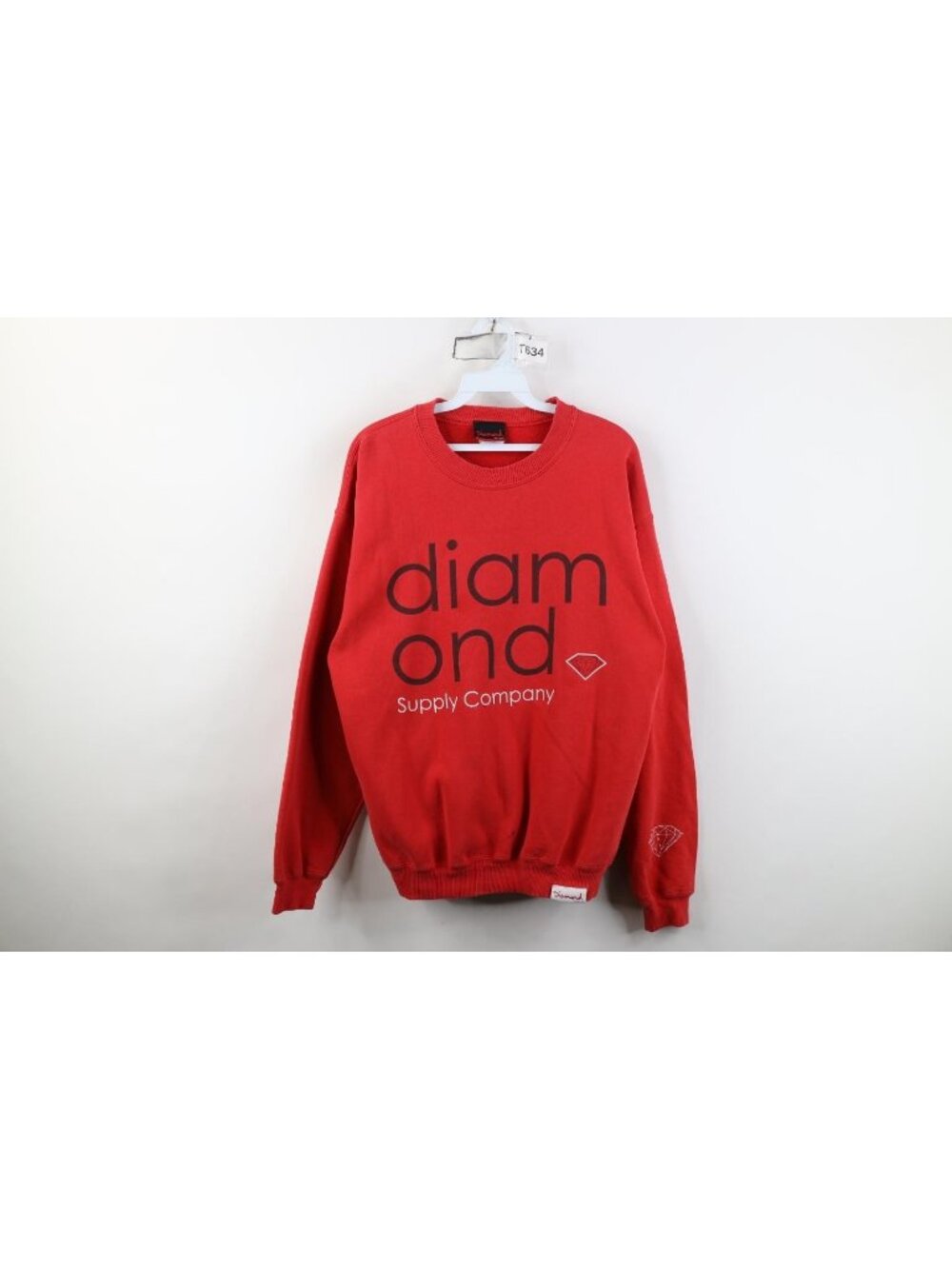 Vintage Diamond Supply Co Mens Medium Spell Out Skateboard Crewneck Sweatshirt